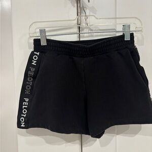 Peloton Black Women's Athletic Shorts with Side Logo. Size XS